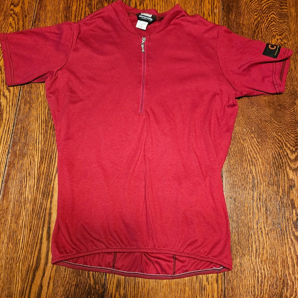 Vintage Cannondale Cycling Jersey XL Red Quarter Zip Short Sleeve Made in USA‎
